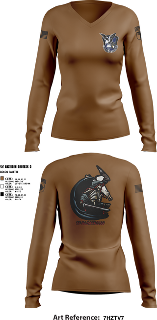 Womens Long Sleeve Vneck Shirt, 2nd Flt Platoon, B/101 Avn Regt, 101st ABN DIV, , Teamtime, Team time, sublimation, custom sports apparel, team uniforms, spirit wear, spiritwear, sports uniforms, custom shirts, team store, custom team store, fundraiser sports, apparel fundraiser