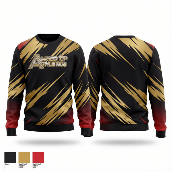 Crew Neck Sweatshirt, Amped up athletics, Cheer, Teamtime, Team time, sublimation, custom sports apparel, team uniforms, spirit wear, spiritwear, sports uniforms, custom shirts, team store, custom team store, fundraiser sports, apparel fundraiser