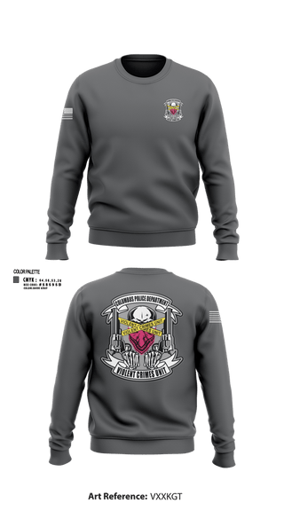 Crew Neck Sweatshirt, Violent Crime Unit, Police, Teamtime, Team time, sublimation, custom sports apparel, team uniforms, spirit wear, spiritwear, sports uniforms, custom shirts, team store, custom team store, fundraiser sports, apparel fundraiser