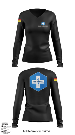 Womens Long Sleeve Vneck Shirt, MOL Medical, Fire Department, Teamtime, Team time, sublimation, custom sports apparel, team uniforms, spirit wear, spiritwear, sports uniforms, custom shirts, team store, custom team store, fundraiser sports, apparel fundraiser