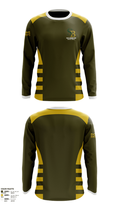 Long Sleeve Performance Shirt, Santa Barbara Dons, Men's Basketball, Teamtime, Team time, sublimation, custom sports apparel, team uniforms, spirit wear, spiritwear, sports uniforms, custom shirts, team store, custom team store, fundraiser sports, apparel fundraiser
