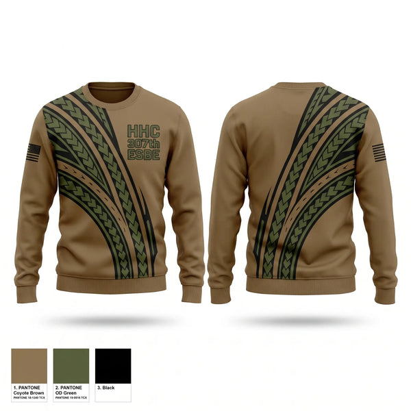 Crew Neck Sweatshirt, HHC, 307th ESB-E, Army, Teamtime, Team time, sublimation, custom sports apparel, team uniforms, spirit wear, spiritwear, sports uniforms, custom shirts, team store, custom team store, fundraiser sports, apparel fundraiser