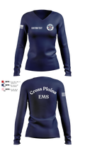 Cross Plains Area EMS 90329599 Women's Long Sleeve V-neck Shirt - 99