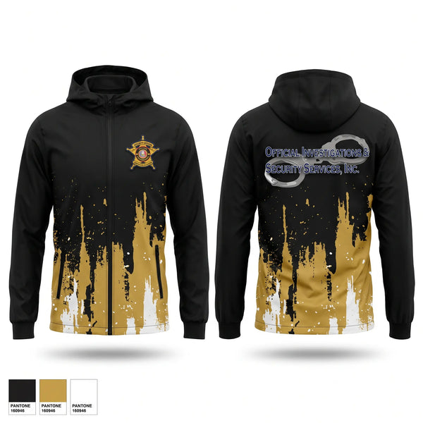 Windbreaker, Official Investigations & Security Services, Inc, , Teamtime, Team time, sublimation, custom sports apparel, team uniforms, spirit wear, spiritwear, sports uniforms, custom shirts, team store, custom team store, fundraiser sports, apparel fundraiser