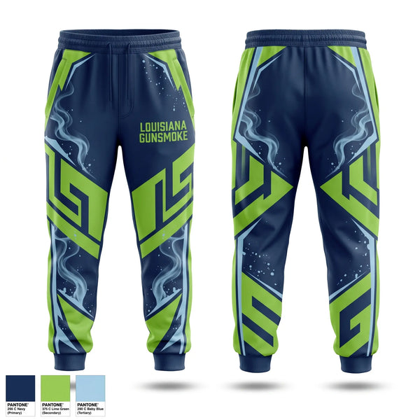 Sweatpants, Louisiana Gunsmoke, Softball, Teamtime, Team time, sublimation, custom sports apparel, team uniforms, spirit wear, spiritwear, sports uniforms, custom shirts, team store, custom team store, fundraiser sports, apparel fundraiser