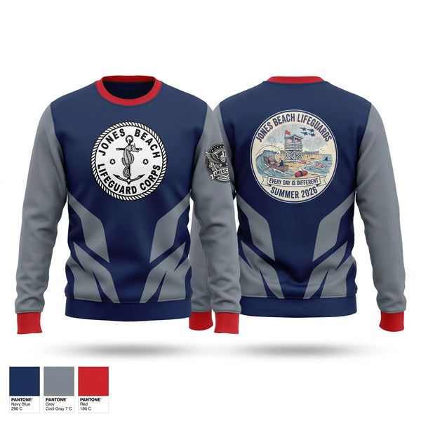 Crew Neck Sweatshirt, Jones Beach Lifeguard Corp, , Teamtime, Team time, sublimation, custom sports apparel, team uniforms, spirit wear, spiritwear, sports uniforms, custom shirts, team store, custom team store, fundraiser sports, apparel fundraiser