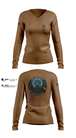 Womens Long Sleeve Vneck Shirt, 152 ESC, , Teamtime, Team time, sublimation, custom sports apparel, team uniforms, spirit wear, spiritwear, sports uniforms, custom shirts, team store, custom team store, fundraiser sports, apparel fundraiser