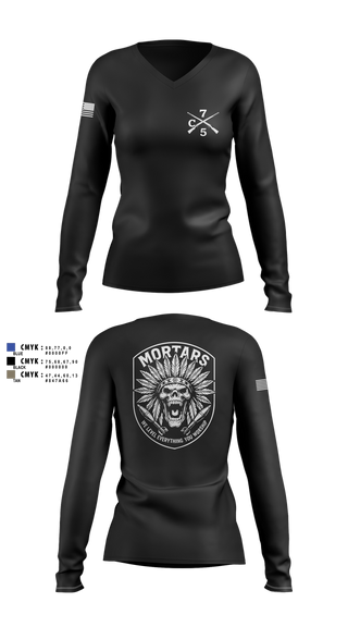 Womens Long Sleeve Vneck Shirt, Carnage, , Teamtime, Team time, sublimation, custom sports apparel, team uniforms, spirit wear, spiritwear, sports uniforms, custom shirts, team store, custom team store, fundraiser sports, apparel fundraiser