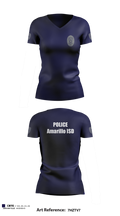 Amarillo ISD Police 87538473 Women's Short Sleeve V-neck Shirt - 10