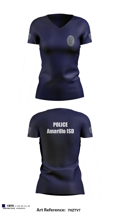 Womens Short Sleeve Vneck Shirt, Amarillo ISD Police, Police, Teamtime, Team time, sublimation, custom sports apparel, team uniforms, spirit wear, spiritwear, sports uniforms, custom shirts, team store, custom team store, fundraiser sports, apparel fundraiser