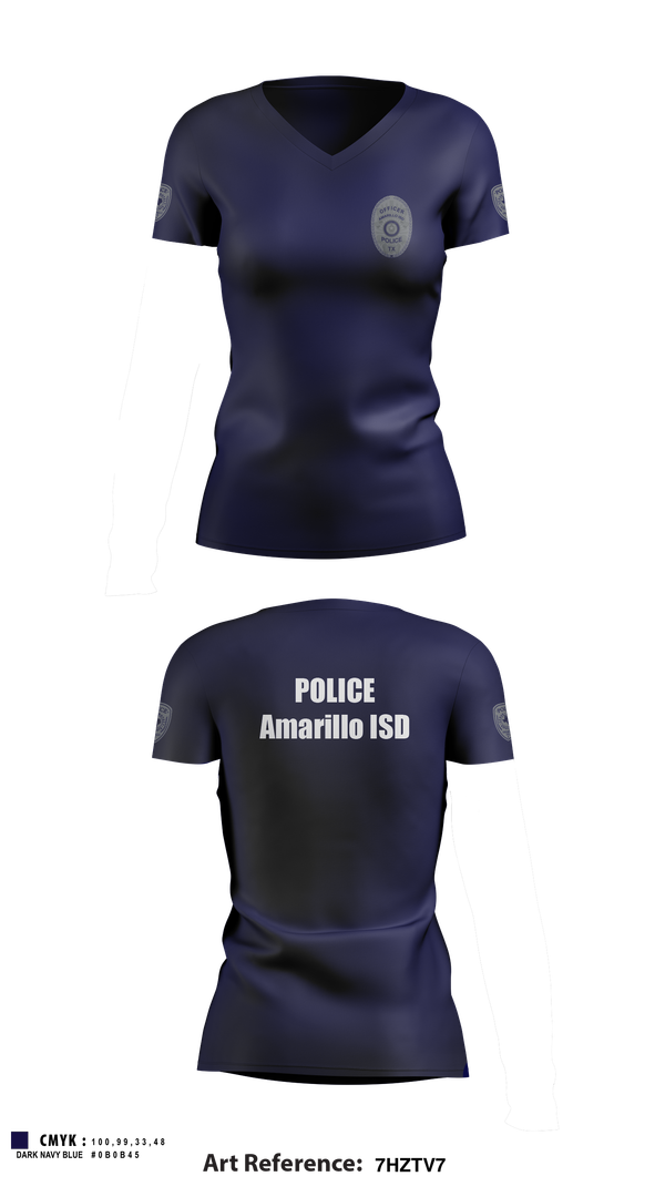 Womens Short Sleeve Vneck Shirt, Amarillo ISD Police, Police, Teamtime, Team time, sublimation, custom sports apparel, team uniforms, spirit wear, spiritwear, sports uniforms, custom shirts, team store, custom team store, fundraiser sports, apparel fundraiser