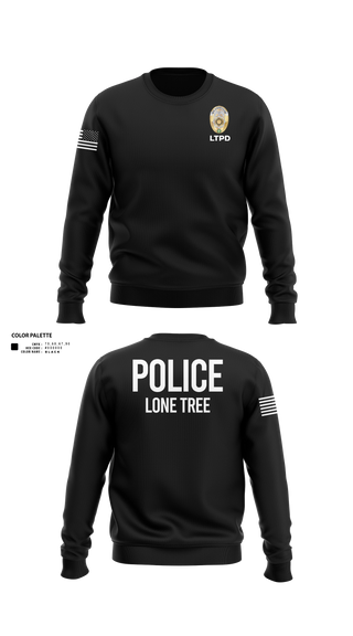 Crew Neck Sweatshirt, Lone Tree Police Department, Police, Teamtime, Team time, sublimation, custom sports apparel, team uniforms, spirit wear, spiritwear, sports uniforms, custom shirts, team store, custom team store, fundraiser sports, apparel fundraiser