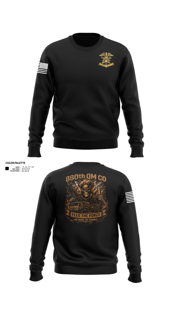 Crew Neck Sweatshirt, 880th QM CO, Army, Teamtime, Team time, sublimation, custom sports apparel, team uniforms, spirit wear, spiritwear, sports uniforms, custom shirts, team store, custom team store, fundraiser sports, apparel fundraiser
