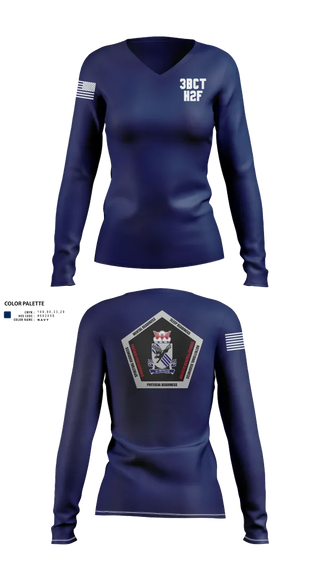 Womens Long Sleeve Vneck Shirt, 3BCT H2F, Army, Teamtime, Team time, sublimation, custom sports apparel, team uniforms, spirit wear, spiritwear, sports uniforms, custom shirts, team store, custom team store, fundraiser sports, apparel fundraiser
