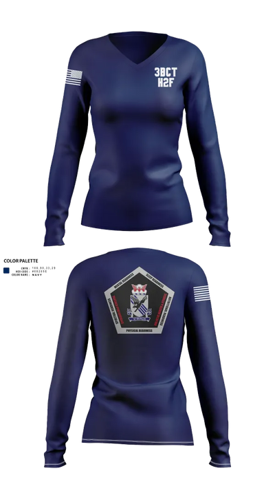 3BCT H2F 56762054 Women's Long Sleeve V-neck Shirt - 102