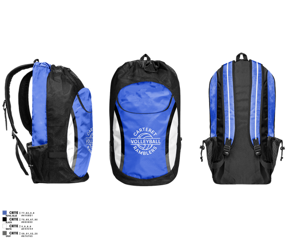 Gear Bag, Carteret Ramblers Volleyball, Women's Volleyball, Teamtime, Team time, sublimation, custom sports apparel, team uniforms, spirit wear, spiritwear, sports uniforms, custom shirts, team store, custom team store, fundraiser sports, apparel fundraiser