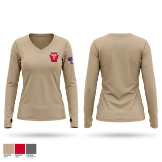 Womens Long Sleeve Vneck Shirt, Snake creek medic corp, Air Force, Teamtime, Team time, sublimation, custom sports apparel, team uniforms, spirit wear, spiritwear, sports uniforms, custom shirts, team store, custom team store, fundraiser sports, apparel fundraiser