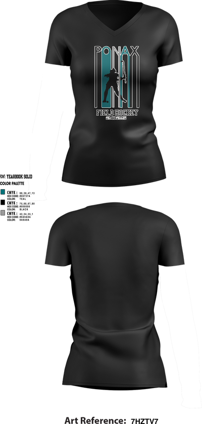 Massaponax Field Hockey 71618187 Women's Short Sleeve V-neck Shirt - 2