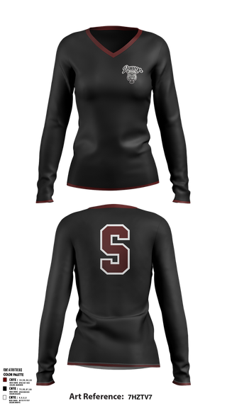 Womens Long Sleeve Vneck Shirt, Sobrato HS Bulldogs, , Teamtime, Team time, sublimation, custom sports apparel, team uniforms, spirit wear, spiritwear, sports uniforms, custom shirts, team store, custom team store, fundraiser sports, apparel fundraiser