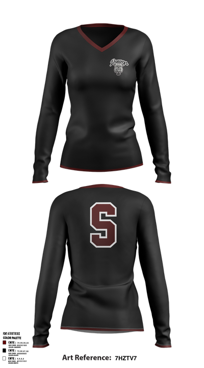 Sobrato HS Bulldogs 65561027 Women's Long Sleeve V-neck Shirt - 3