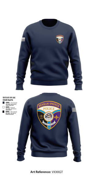 Crew Neck Sweatshirt, Denham springs police department, Police, Teamtime, Team time, sublimation, custom sports apparel, team uniforms, spirit wear, spiritwear, sports uniforms, custom shirts, team store, custom team store, fundraiser sports, apparel fundraiser