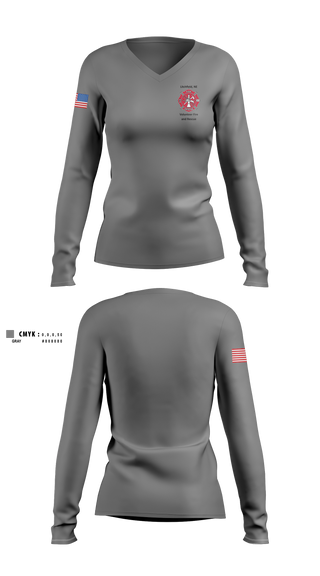 Womens Long Sleeve Vneck Shirt, Litchfield Volunteer Fire Department, Fire Department, Teamtime, Team time, sublimation, custom sports apparel, team uniforms, spirit wear, spiritwear, sports uniforms, custom shirts, team store, custom team store, fundraiser sports, apparel fundraiser