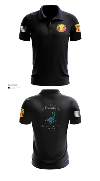 Short Sleeve Performance Polo, 5-4 ADA A BTRY 3rd PLT, , Teamtime, Team time, sublimation, custom sports apparel, team uniforms, spirit wear, spiritwear, sports uniforms, custom shirts, team store, custom team store, fundraiser sports, apparel fundraiser