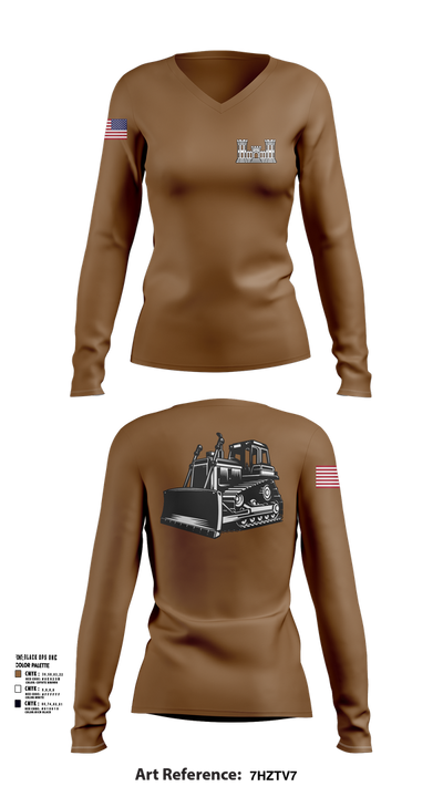 A co 229th Heavy 11453419 Women's Long Sleeve V-neck Shirt - 101