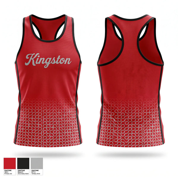 Mens Track Singlet, Kingston, Cross Country, Teamtime, Team time, sublimation, custom sports apparel, team uniforms, spirit wear, spiritwear, sports uniforms, custom shirts, team store, custom team store, fundraiser sports, apparel fundraiser