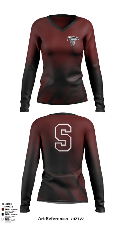 Sobrato HS Bulldogs 65561027 Women's Long Sleeve V-neck Shirt - 1