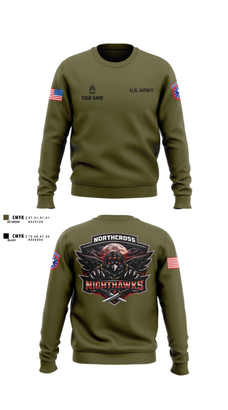 Crew Neck Sweatshirt, Northcross Recruiting Station, Army, Teamtime, Team time, sublimation, custom sports apparel, team uniforms, spirit wear, spiritwear, sports uniforms, custom shirts, team store, custom team store, fundraiser sports, apparel fundraiser