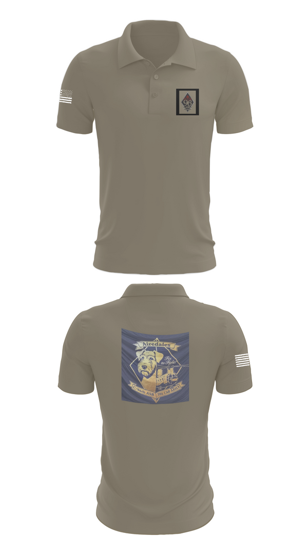 Short Sleeve Performance Polo, Airedales, Army, Teamtime, Team time, sublimation, custom sports apparel, team uniforms, spirit wear, spiritwear, sports uniforms, custom shirts, team store, custom team store, fundraiser sports, apparel fundraiser