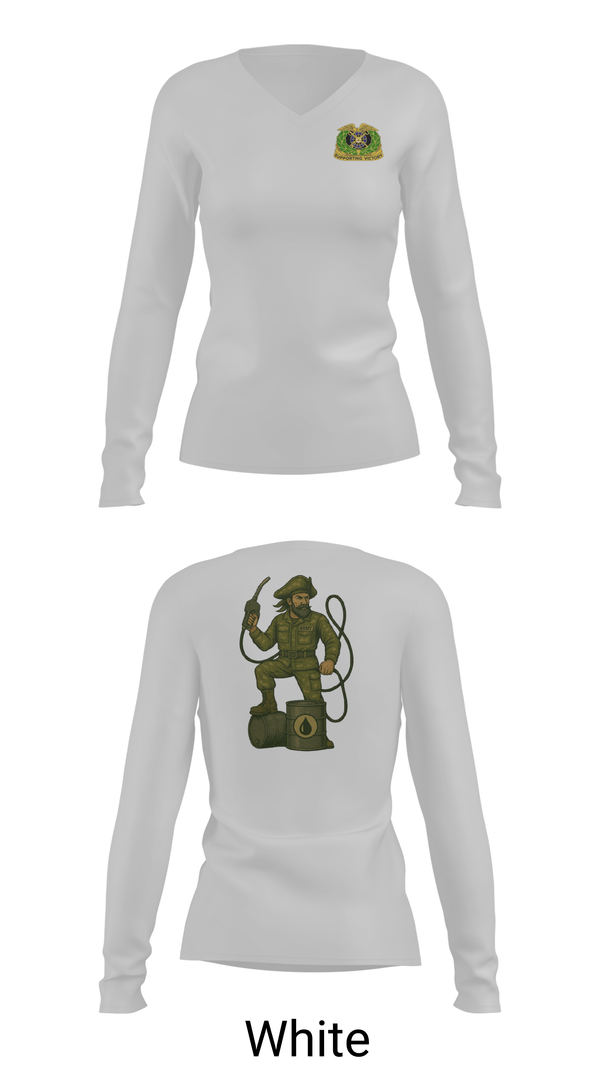 Womens Long Sleeve Vneck Shirt, 877th Quartermaster Company, Army, Teamtime, Team time, sublimation, custom sports apparel, team uniforms, spirit wear, spiritwear, sports uniforms, custom shirts, team store, custom team store, fundraiser sports, apparel fundraiser