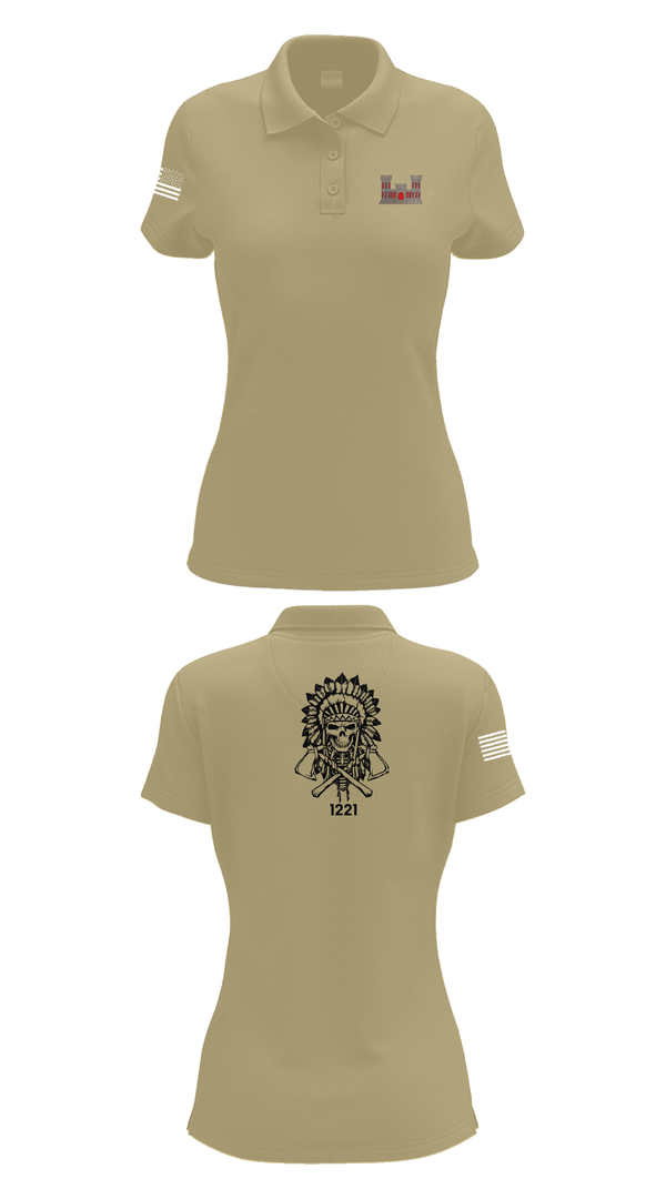 Womens Short Sleeve Performance Polo, 1221st Route Clearance Co., National Guard, Teamtime, Team time, sublimation, custom sports apparel, team uniforms, spirit wear, spiritwear, sports uniforms, custom shirts, team store, custom team store, fundraiser sports, apparel fundraiser