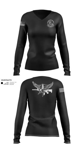 Womens Long Sleeve Vneck Shirt, Special Response Team, Police, Teamtime, Team time, sublimation, custom sports apparel, team uniforms, spirit wear, spiritwear, sports uniforms, custom shirts, team store, custom team store, fundraiser sports, apparel fundraiser