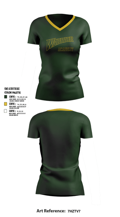 Warrior Academy 80564825 Women's Short Sleeve V-neck Shirt - 1
