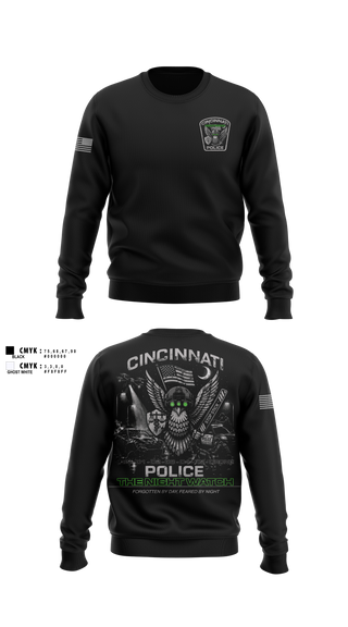 Crew Neck Sweatshirt, Cincinnati Police Night Shift, Police, Teamtime, Team time, sublimation, custom sports apparel, team uniforms, spirit wear, spiritwear, sports uniforms, custom shirts, team store, custom team store, fundraiser sports, apparel fundraiser