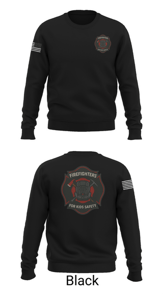 Crew Neck Sweatshirt, Firefighters for Kids Safety, , Teamtime, Team time, sublimation, custom sports apparel, team uniforms, spirit wear, spiritwear, sports uniforms, custom shirts, team store, custom team store, fundraiser sports, apparel fundraiser