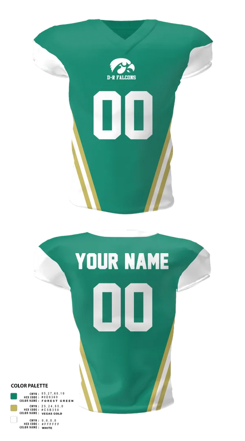 Football Jersey, D-R Falcons, , Teamtime, Team time, sublimation, custom sports apparel, team uniforms, spirit wear, spiritwear, sports uniforms, custom shirts, team store, custom team store, fundraiser sports, apparel fundraiser