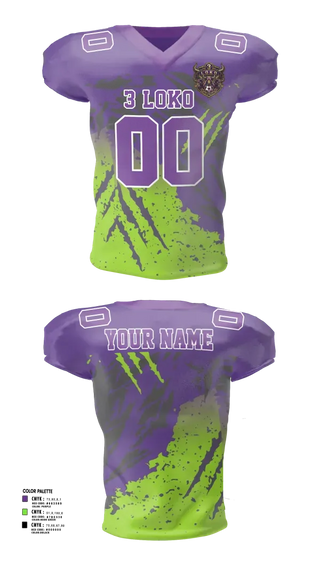 Football Jersey, 3 LOKO, , Teamtime, Team time, sublimation, custom sports apparel, team uniforms, spirit wear, spiritwear, sports uniforms, custom shirts, team store, custom team store, fundraiser sports, apparel fundraiser