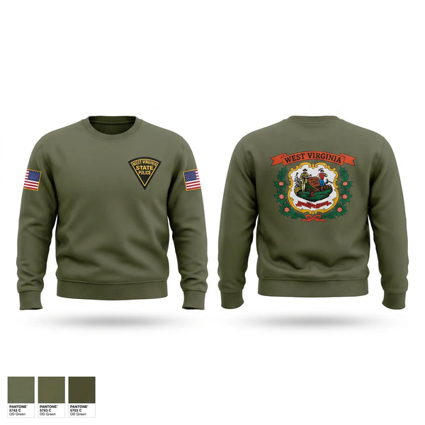 Crew Neck Sweatshirt, WEST VIRGINIA STATE POLICE, Police, Teamtime, Team time, sublimation, custom sports apparel, team uniforms, spirit wear, spiritwear, sports uniforms, custom shirts, team store, custom team store, fundraiser sports, apparel fundraiser