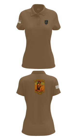 Womens Short Sleeve Performance Polo, SCC 10th Field Hospital, , Teamtime, Team time, sublimation, custom sports apparel, team uniforms, spirit wear, spiritwear, sports uniforms, custom shirts, team store, custom team store, fundraiser sports, apparel fundraiser
