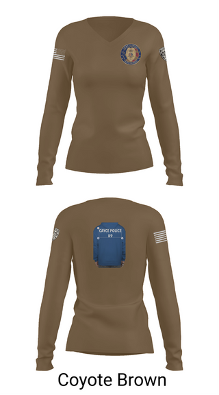 Womens Long Sleeve Vneck Shirt, Cayce Police K9, , Teamtime, Team time, sublimation, custom sports apparel, team uniforms, spirit wear, spiritwear, sports uniforms, custom shirts, team store, custom team store, fundraiser sports, apparel fundraiser