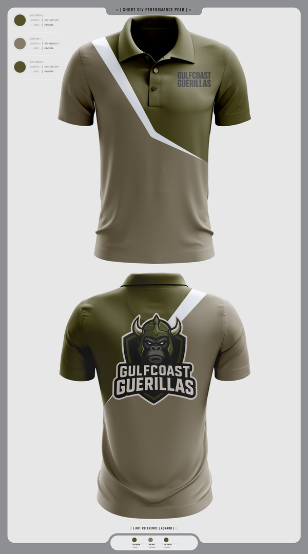 Short Sleeve Performance Polo, Gulfcoast Guerillas, , Teamtime, Team time, sublimation, custom sports apparel, team uniforms, spirit wear, spiritwear, sports uniforms, custom shirts, team store, custom team store, fundraiser sports, apparel fundraiser
