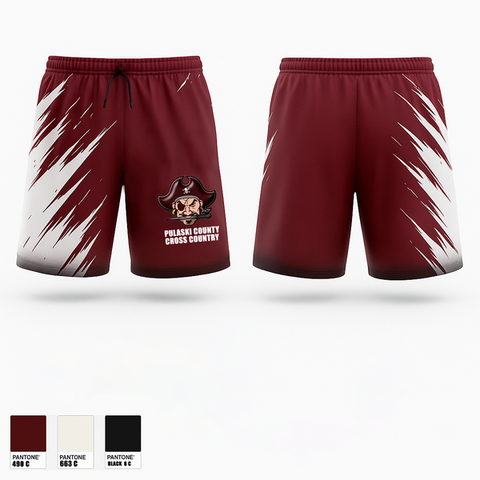 Athletic Shorts With Pockets, Pulaski County Cross Country, Cross Country, Teamtime, Team time, sublimation, custom sports apparel, team uniforms, spirit wear, spiritwear, sports uniforms, custom shirts, team store, custom team store, fundraiser sports, apparel fundraiser