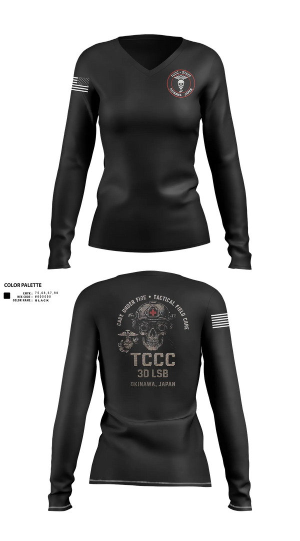 Womens Long Sleeve Vneck Shirt, 3d LSB, Navy, Teamtime, Team time, sublimation, custom sports apparel, team uniforms, spirit wear, spiritwear, sports uniforms, custom shirts, team store, custom team store, fundraiser sports, apparel fundraiser