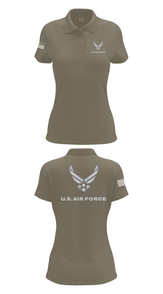 Womens Short Sleeve Performance Polo, USAF Volunteer, Air Force, Teamtime, Team time, sublimation, custom sports apparel, team uniforms, spirit wear, spiritwear, sports uniforms, custom shirts, team store, custom team store, fundraiser sports, apparel fundraiser
