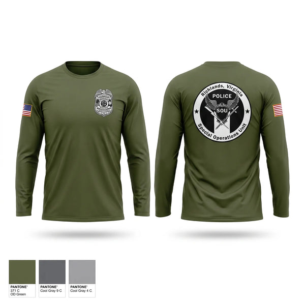 Long Sleeve Performance Shirt, Richlands Police Department SOU Team, Police, Teamtime, Team time, sublimation, custom sports apparel, team uniforms, spirit wear, spiritwear, sports uniforms, custom shirts, team store, custom team store, fundraiser sports, apparel fundraiser