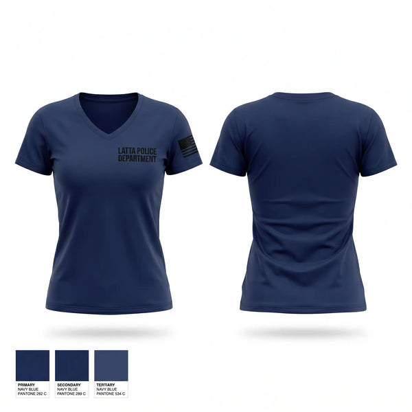 Womens Short Sleeve Vneck Shirt, LATTA POLICE DEPARTMENT, Police, Teamtime, Team time, sublimation, custom sports apparel, team uniforms, spirit wear, spiritwear, sports uniforms, custom shirts, team store, custom team store, fundraiser sports, apparel fundraiser