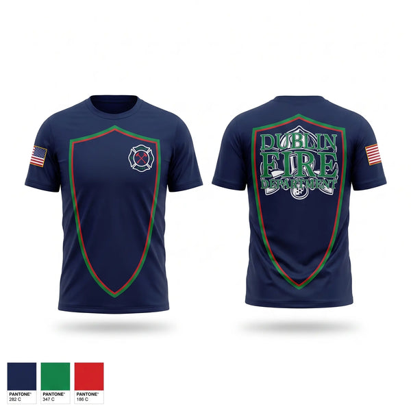 Short Sleeve Performance Shirt, Dublin Fire Department, Fire Department, Teamtime, Team time, sublimation, custom sports apparel, team uniforms, spirit wear, spiritwear, sports uniforms, custom shirts, team store, custom team store, fundraiser sports, apparel fundraiser